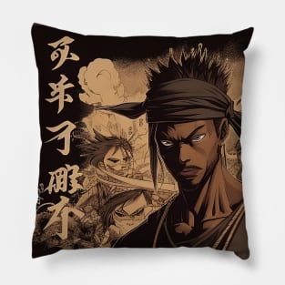 Black Anime T-Shirt - Japanese Manga Tee for Men and Women - Otaku Clothing - Anime Lover Gift - Cool Graphic Tee Pillow