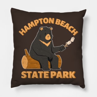 Hampton Beach State Park Camping Bear Pillow