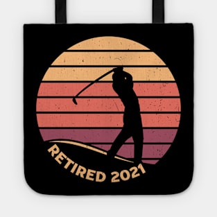 Vintage Golfer Retired 2021 Golf Player Golfing Retirement Tote