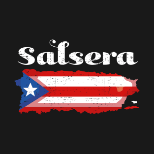 salsera - puerto rican flag - white design T-Shirt