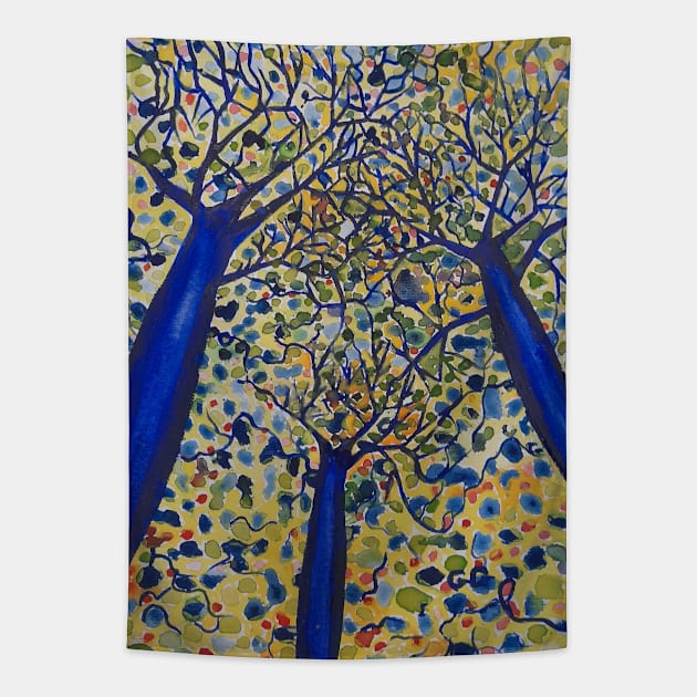 Printable Impressionist painting by Garry Greenwood - artist Tree Leaves Tapestry by GarryGreenwood