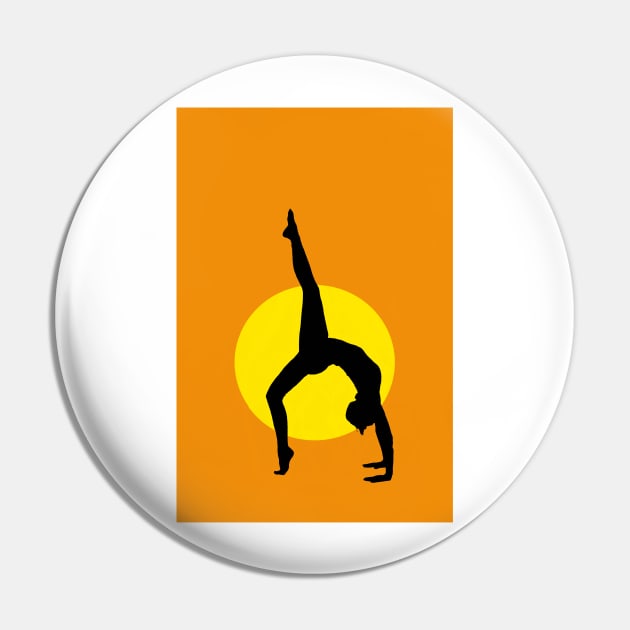 ArtStation66 - Chakrasana - The Wheel Yoga Pose Silhouette Design Pin by ArtStation66