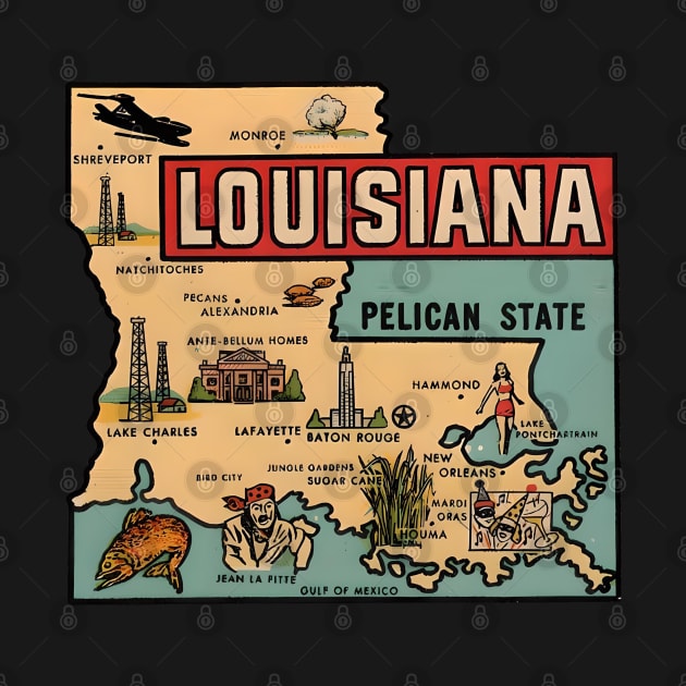 Louisiana - The Pelican State by Desert Owl Designs