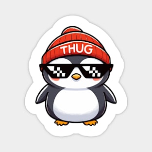 Thug penguin Life Magnet