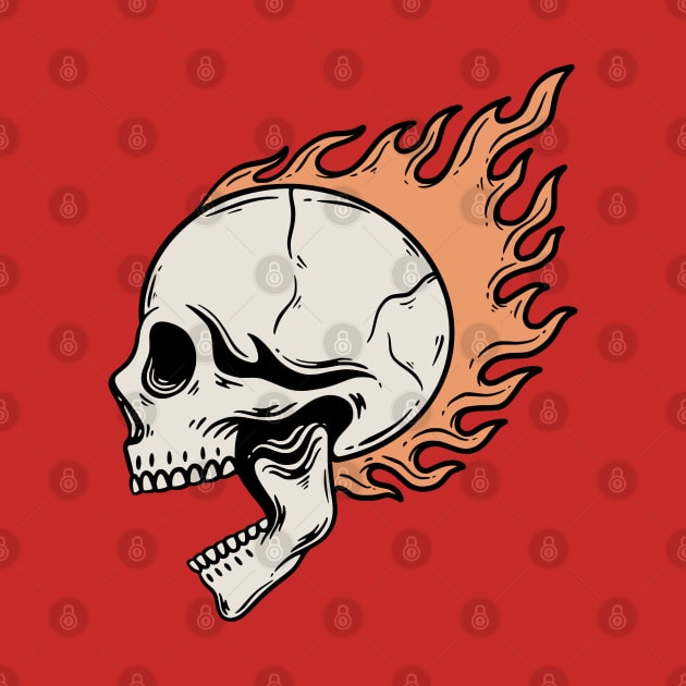 Skull Fire Burn by Pongatworks Store