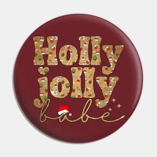 Holly Jolly Babe Pin