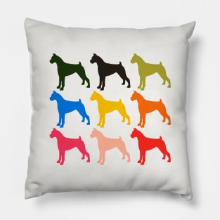 Boxer Dogs in Rainbow Colors Pillow