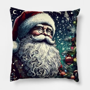 Captivating Christmas: Unleash Cheer with Unique Santa Claus Illustrations! Pillow