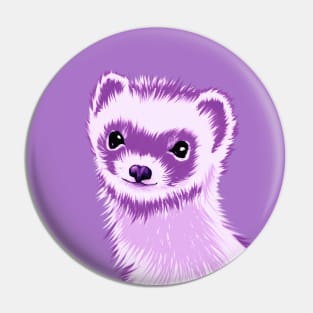 Ferret Cuteness In Purple Pin