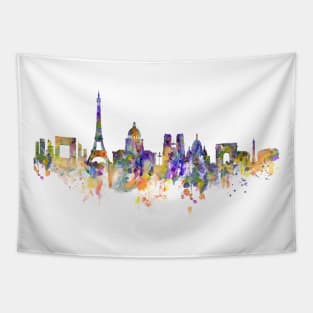 Colorful Paris Skyline Tapestry