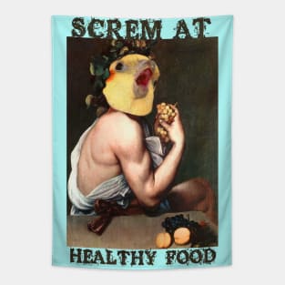 screm at healthy food Tapestry