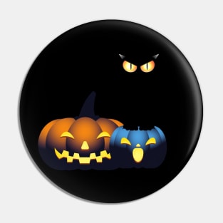 Cute Halloween Pumpkin Black Cat Spooky Season Autumn Vibes Halloween Thanksgiving and Fall Color Lovers Pin