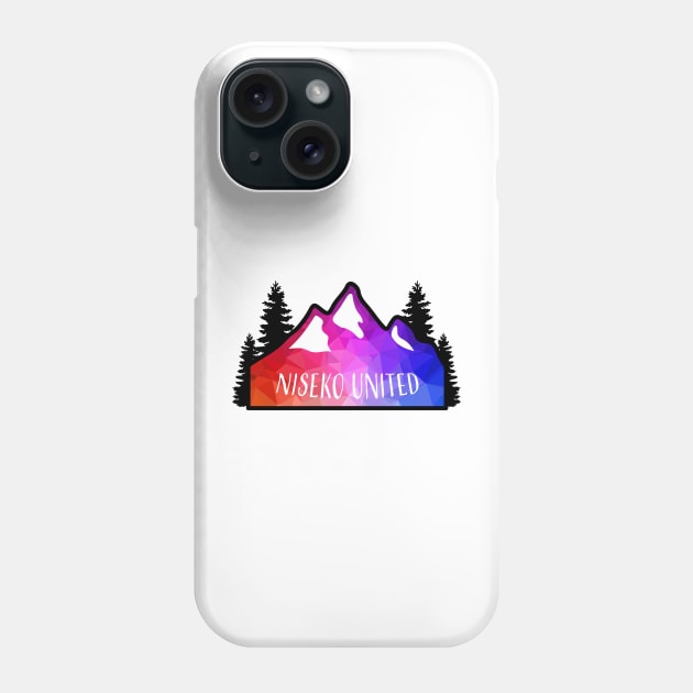 Geometric Colorful Mountain Niseko United, Japan Phone Case by KlehmInTime