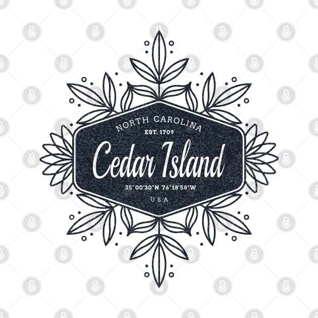 Cedar Island, NC Summertime Floral Badge by Contentarama