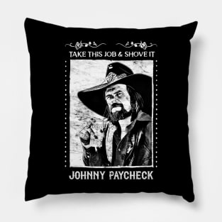 Johnny Paycheck / Retro Style Fan Design Pillow