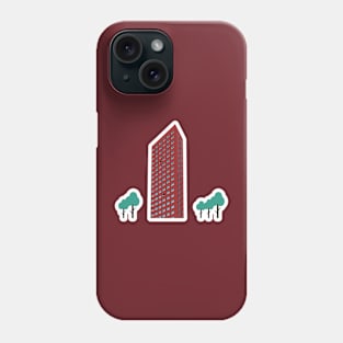 Building Skyscraper in Cityscape Sticker design vector. City Business Tower sticker design vector illustration. Phone Case