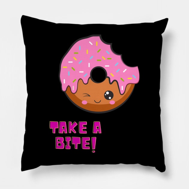 TAKE A BITE Pillow by zackmuse1