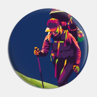 hiking addict Pin