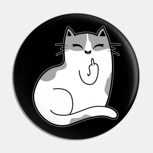 Funny Cat Middle Finger Pin