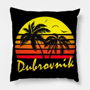 Dubrovnik Retro Sunset Pillow