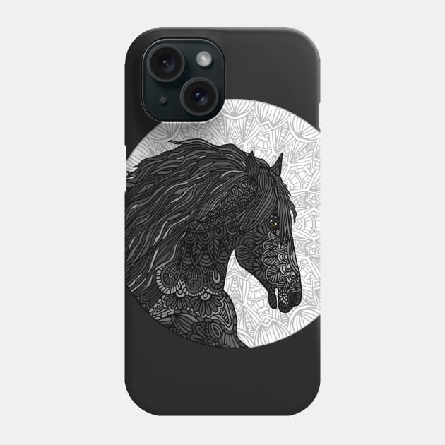 Black Horse Phone Case by ArtLovePassion