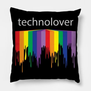 Technolover Rainbow Paint Drip Pillow