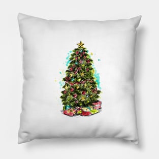 Colorful Christmas tree Pillow