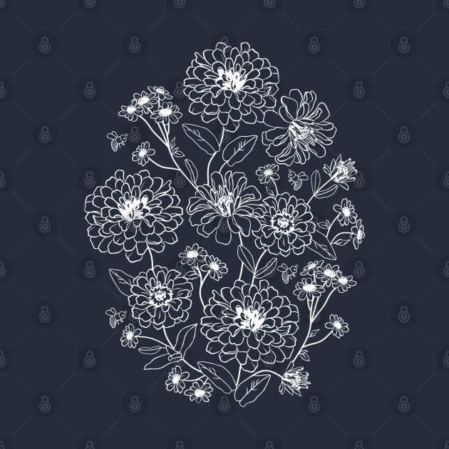 Black and white floral pattern by lents