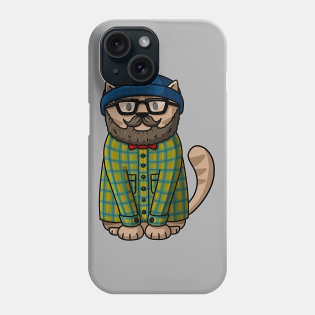 Hipster Cat Phone Case by Doodlecats 