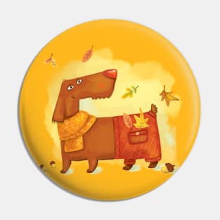 Autumn Dog Pin