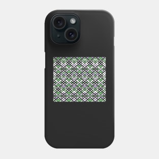 Abstract geometric pattern - green, gray, purple, white and black. Phone Case