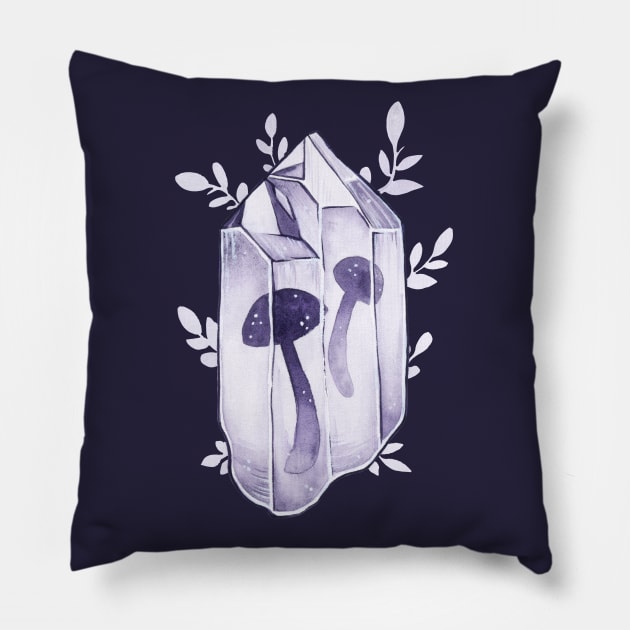 Crystal Mushrooms Pillow by Ellen Wilberg