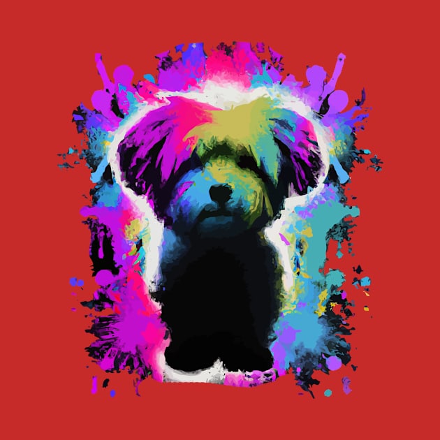 Maltese Dog Colorful Artwork by Furrban