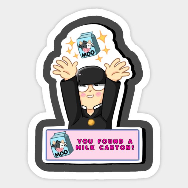 Mob Found A Milk Carton Mob Psycho 100 Sticker Teepublic Au Download 90 milk carton cliparts for free. teepublic