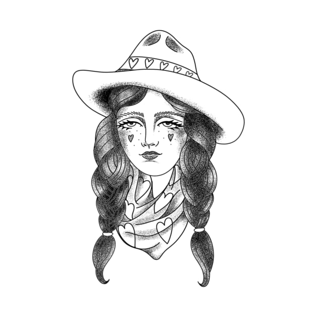 Tattoo inspired cowgirl by brianaleflore