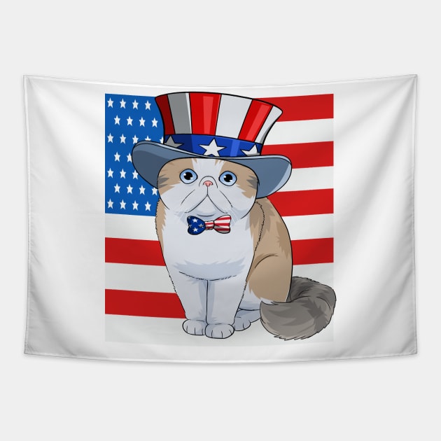 Exotic Shorthair Cat 4th of July Tapestry by Noseking