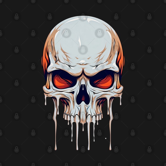Colorful Paint Dripping Skull by CoolHippoQuotes