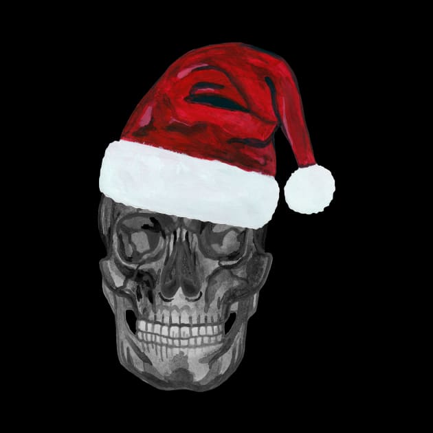 Christmas skull by deadblackpony