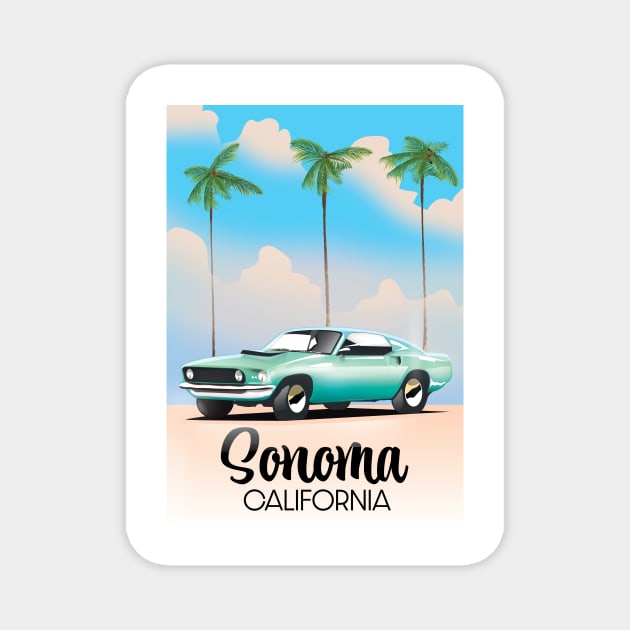 Sonoma, California Travel poster Magnet by nickemporium1