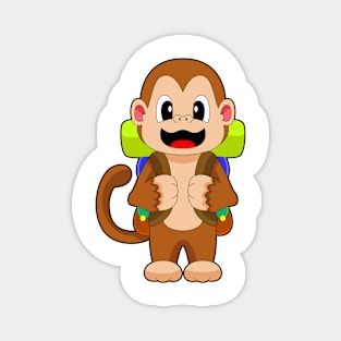 Monkey Hiker Backpack Hiking Magnet