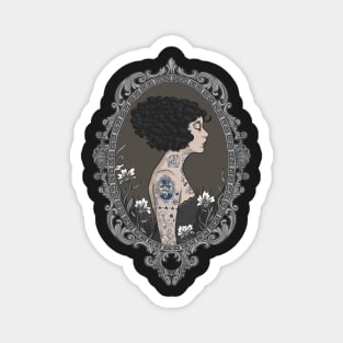 La Femme Tattoue | The tattooed lady | Art Nouveau Magnet