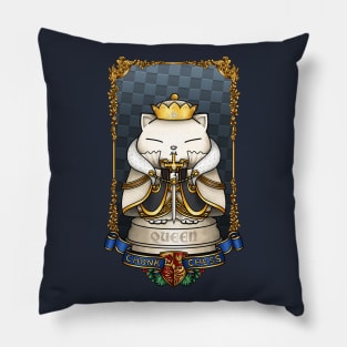 Medieval Chess Cat Queen Pillow