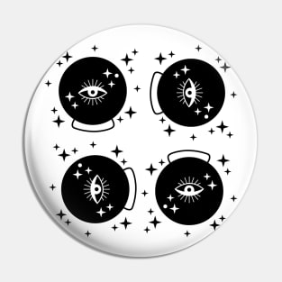 Crystal Ball Divination Witchy Pattern with Seeing Eye Pin