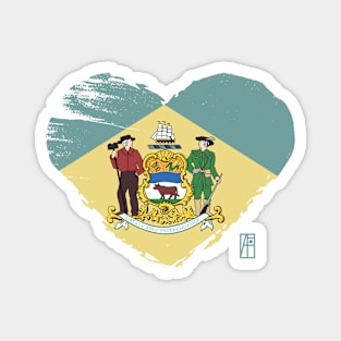 U.S. State - I Love Delaware - Delaware Flag Magnet