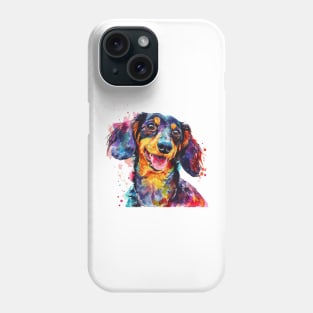 Dachshund Watercolor Pop Art Design for Dog Lovers Phone Case