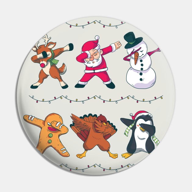 Dabbing Holiday Characters | Santa Rudolph Frosty Christmas Pin by SLAG_Creative