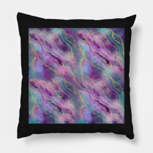 Violet Dreams Fluid Ink Abstract Painting Pillow