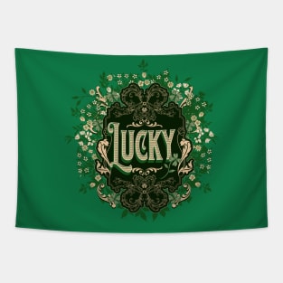 Vintage Victorian Floral Lucky Shamrocks Tapestry