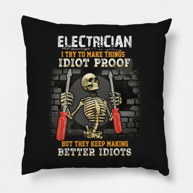 Sarcastic Electrician Pillow by lamchozui