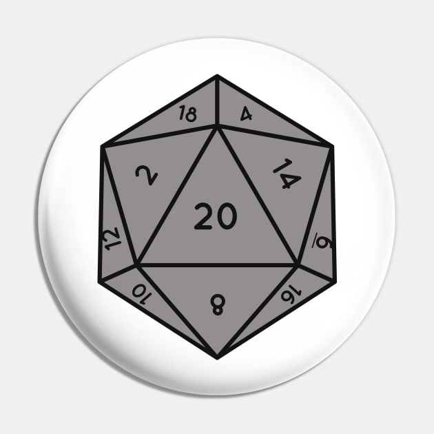 D20 Die Pin by Expandable Studios